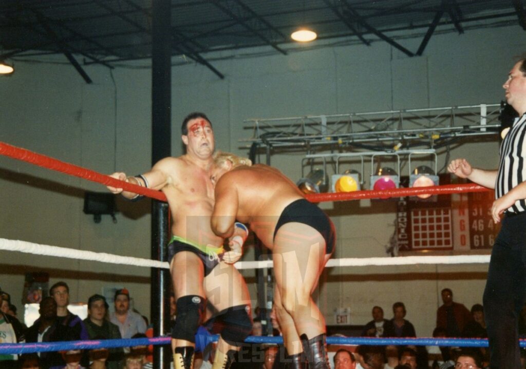 Kevin Sullivan in the corner with "Iron Man" Tommy Cairo. Photo by George Tahinos, https://georgetahinos.smugmug.com