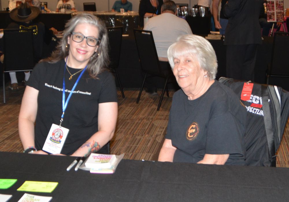 Allison Danger (Cathy Corino) and her mother -- who everyone calls "Mrs. C" -- at the Cauliflower Alley Club reunion at the Plaza Hotel & Casino in Las Vegas on Wednesday, August 21, 2024. Photo by Wayne Palmer 