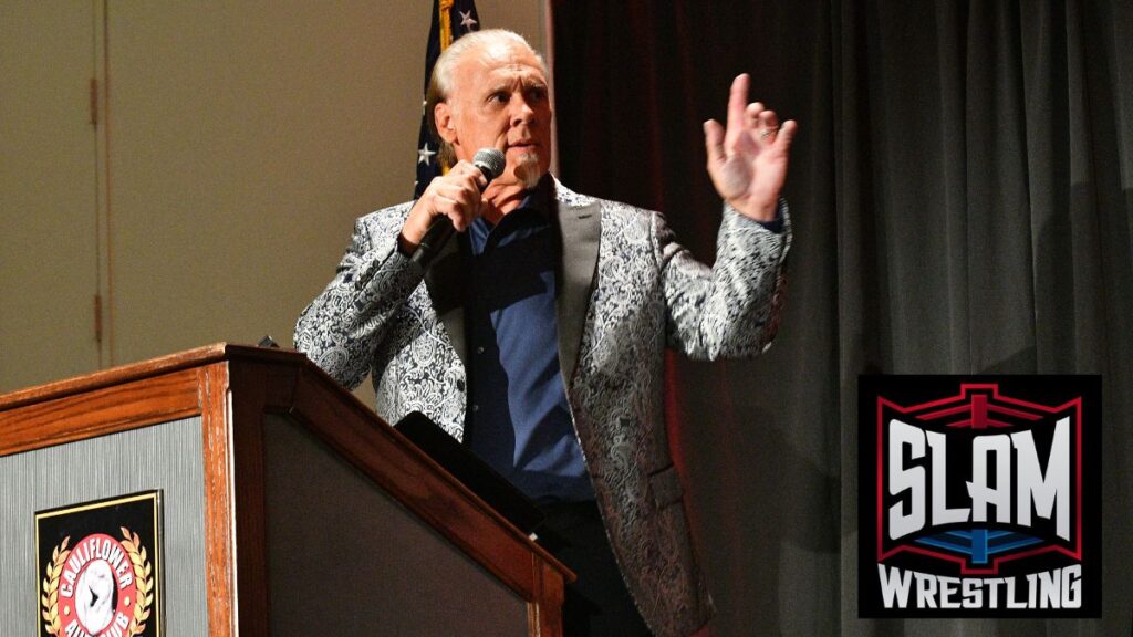 Sting (Steve Borden) on the stage, receiving the Iron Mike Mazurki Award at the Cauliflower Alley Club reunion at the Plaza Hotel & Casino in Las Vegas on Tuesday, August 20, 2024. Photo by Scott Romer