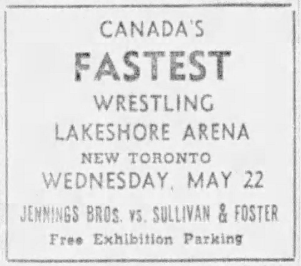 Lakeshore Arena card May 22, 1957