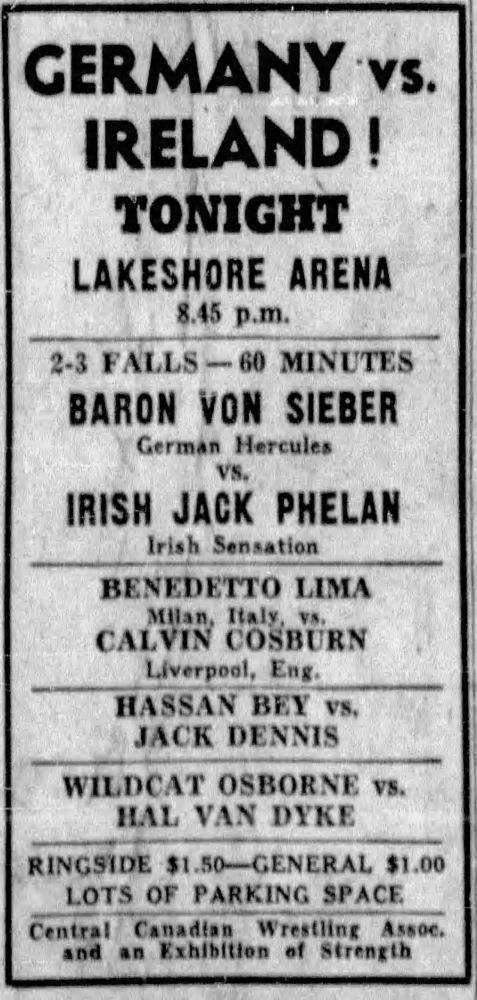 Lakeshore Arena card May 3, 1955