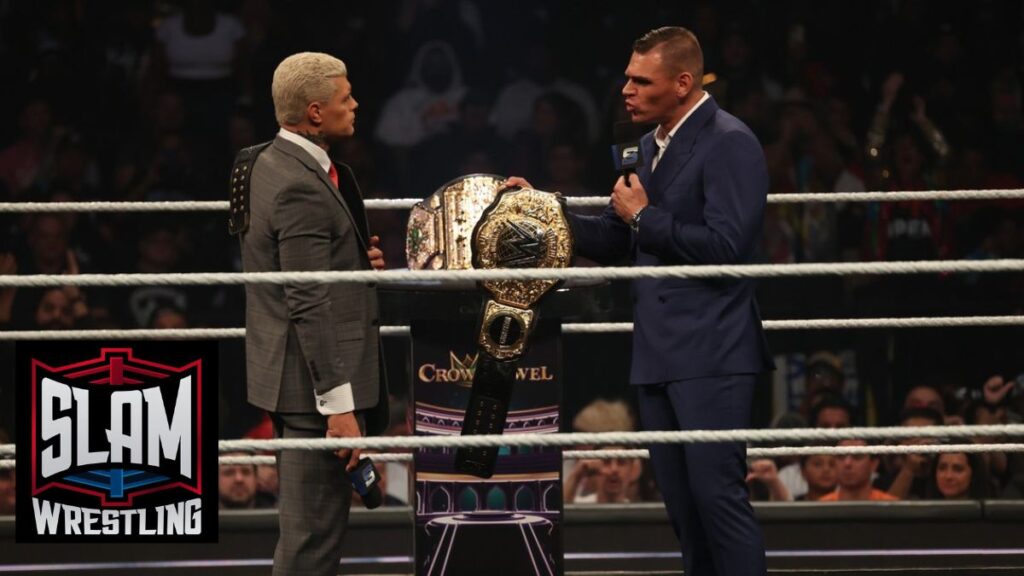 Cody Rhodes and Gunther talk about their bout at Crown Jewel at WWE Smackdown on Friday, October 25, 2024, at the Barclays Center in Brooklyn, NY. Photo by George Tahinos, https://georgetahinos.smugmug.com