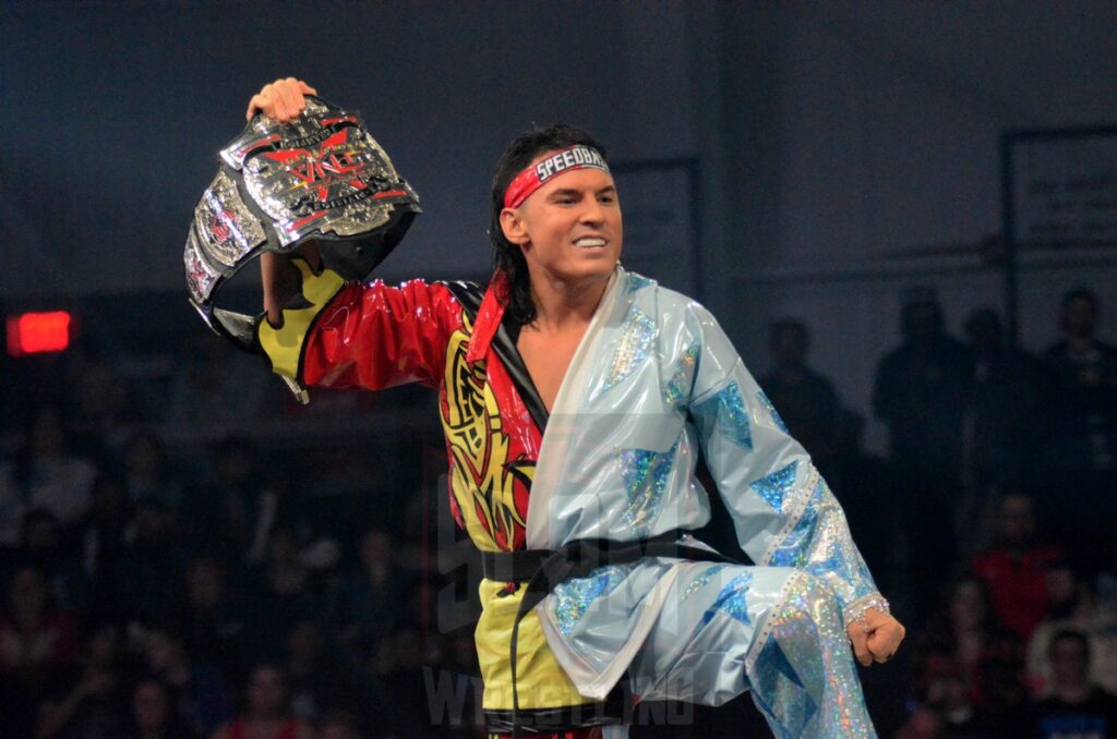 X-Division Champion “Speedball” Mike Bailey at TNA Bound For Glory at the Wayne State University Fieldhouse in Detroit, Michigan, on Saturday, October 26, 2024. Photo by Brad McFarlin