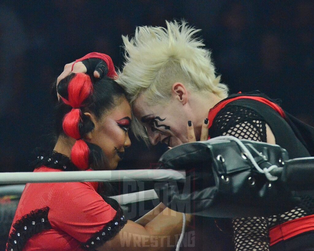 Wendy Choo and Rosemary at TNA Bound For Glory at the Wayne State University Fieldhouse in Detroit, Michigan, on Saturday, October 26, 2024. Photo by Brad McFarlin