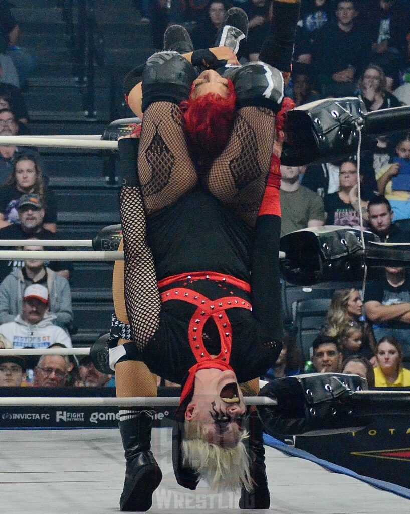 Knockouts Tag Team Championship: Jody Threat & Dani Luna (Spitfire) VS Rosemary & Wendy Choo at TNA Bound For Glory at the Wayne State University Fieldhouse in Detroit, Michigan, on Saturday, October 26, 2024. Photo by Brad McFarlin