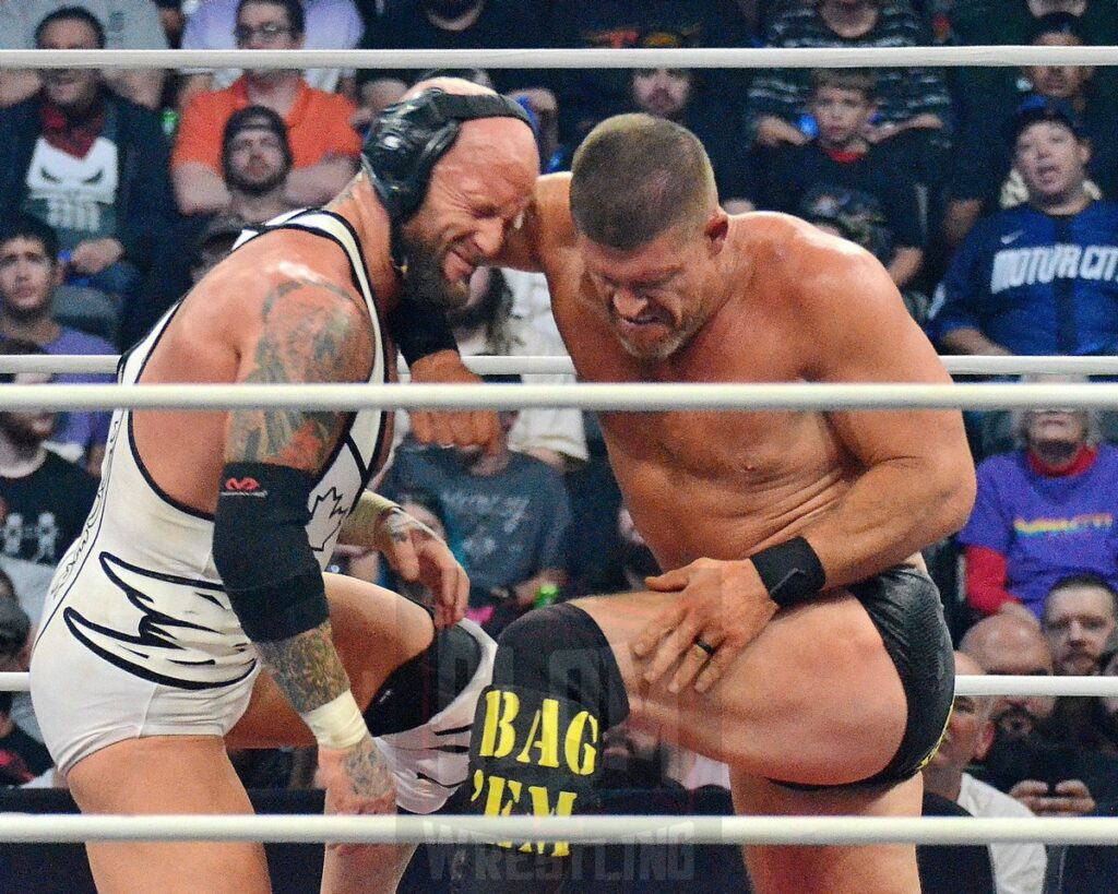 Josh Alexander VS Steve Maclin at TNA Bound For Glory at the Wayne State University Fieldhouse in Detroit, Michigan, on Saturday, October 26, 2024. Photo by Brad McFarlin