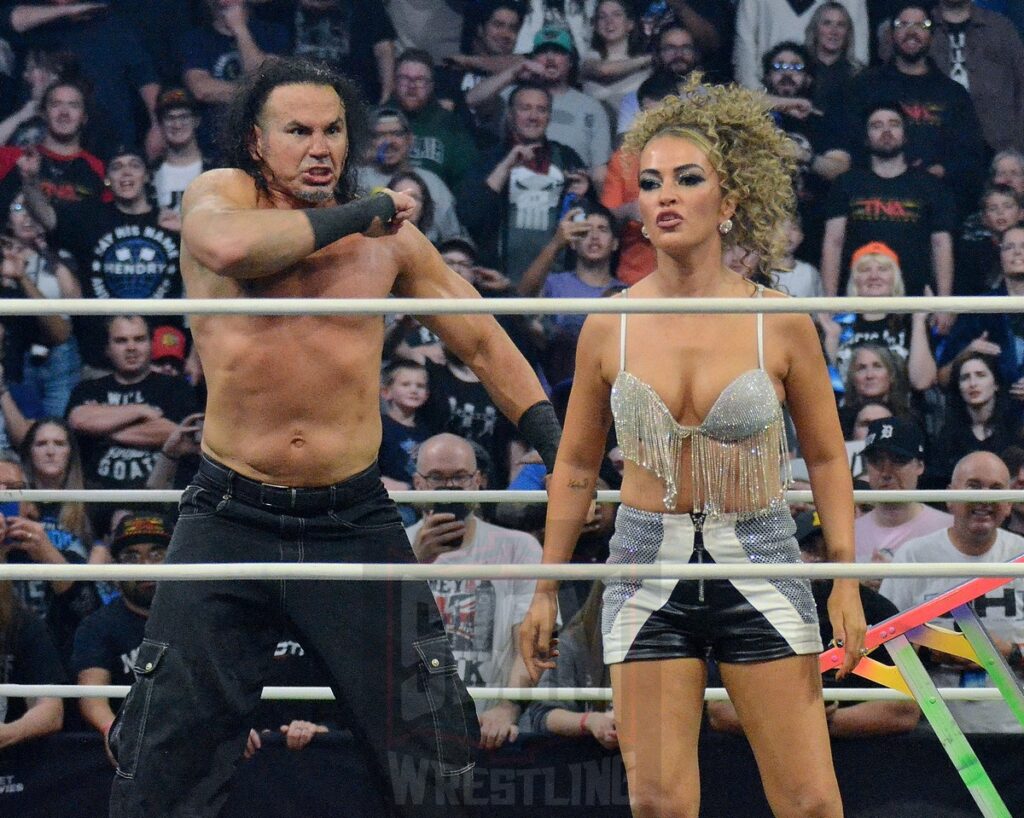 Matt Hardy & Reby Sky at TNA Bound For Glory at the Wayne State University Fieldhouse in Detroit, Michigan, on Saturday, October 26, 2024. Photo by Brad McFarlin