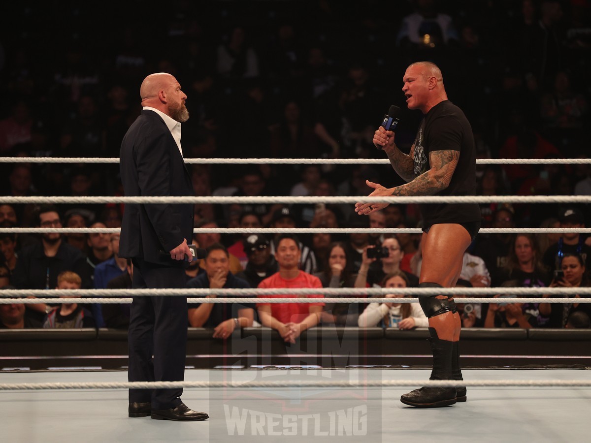 Triple H listens to Randy Orton at WWE Smackdown on Friday, October 25, 2024, at the Barclays Center in Brooklyn, NY. Photo by George Tahinos, https://georgetahinos.smugmug.com