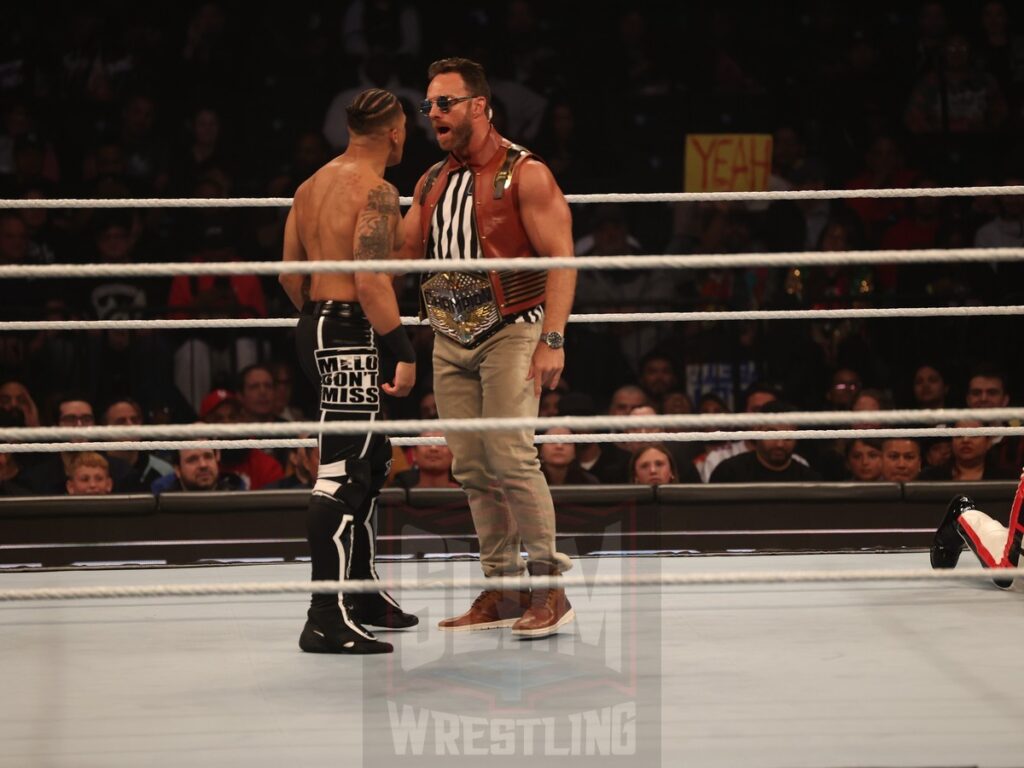 Game 7 Series match (LA Knight as special referee): Andrade vs. Carmelo Hayes at WWE Smackdown on Friday, October 25, 2024, at the Barclays Center in Brooklyn, NY. Photo by George Tahinos, https://georgetahinos.smugmug.com