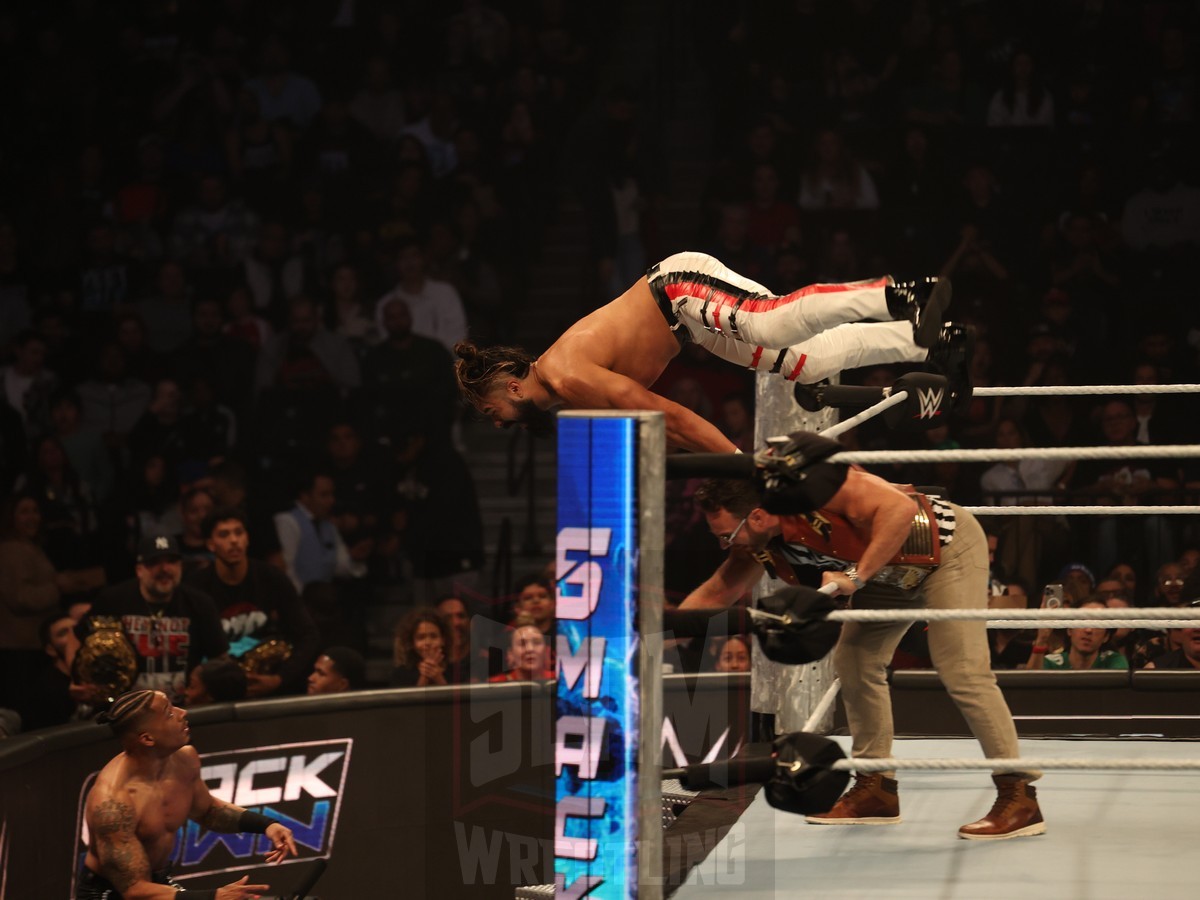 Game 7 Series match (LA Knight as special referee): Andrade vs. Carmelo Hayes at WWE Smackdown on Friday, October 25, 2024, at the Barclays Center in Brooklyn, NY. Photo by George Tahinos, https://georgetahinos.smugmug.com