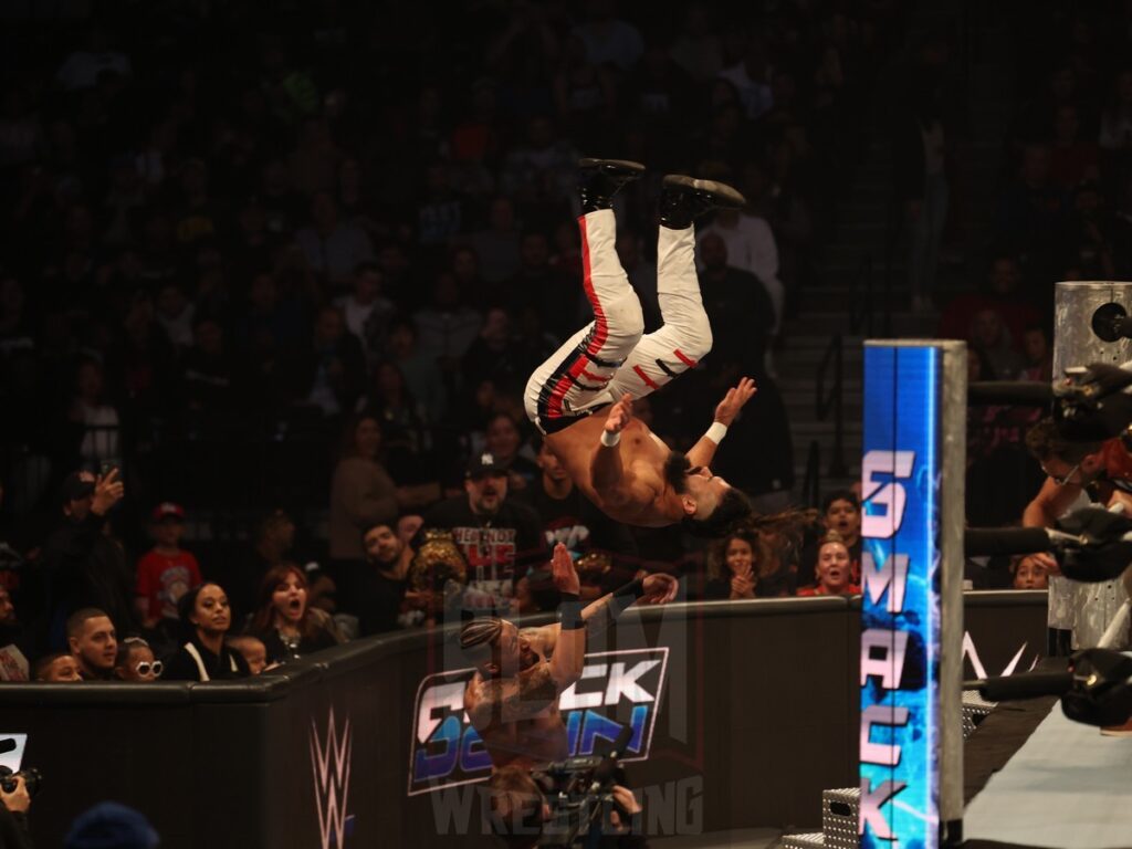 Game 7 Series match (LA Knight as special referee): Andrade vs. Carmelo Hayes at WWE Smackdown on Friday, October 25, 2024, at the Barclays Center in Brooklyn, NY. Photo by George Tahinos, https://georgetahinos.smugmug.com