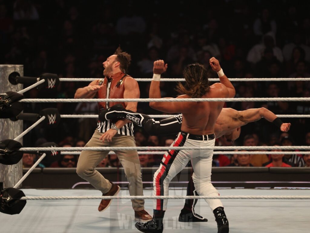 Game 7 Series match (LA Knight as special referee): Andrade vs. Carmelo Hayes at WWE Smackdown on Friday, October 25, 2024, at the Barclays Center in Brooklyn, NY. Photo by George Tahinos, https://georgetahinos.smugmug.com