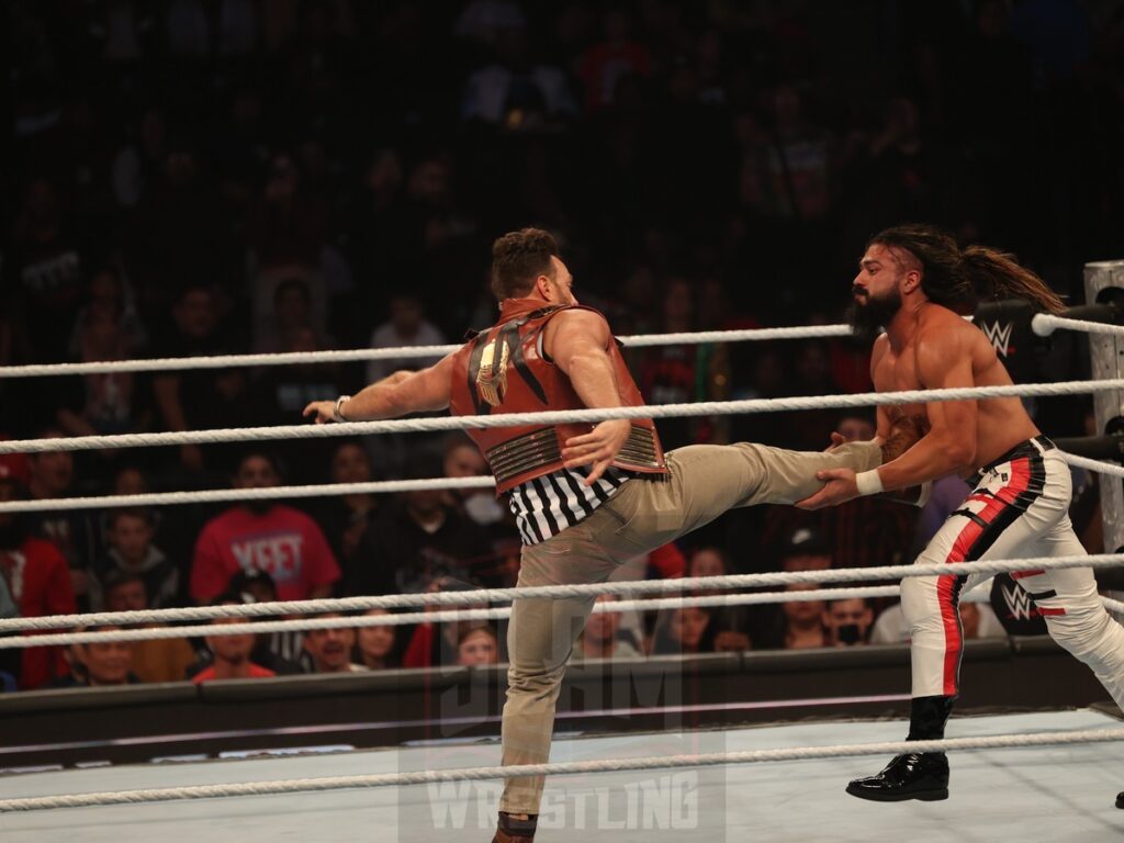 Game 7 Series match (LA Knight as special referee): Andrade vs. Carmelo Hayes at WWE Smackdown on Friday, October 25, 2024, at the Barclays Center in Brooklyn, NY. Photo by George Tahinos, https://georgetahinos.smugmug.com