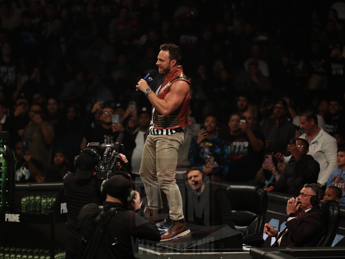 Game 7 Series match special referee LA Knight at WWE Smackdown on Friday, October 25, 2024, at the Barclays Center in Brooklyn, NY. Photo by George Tahinos, https://georgetahinos.smugmug.com