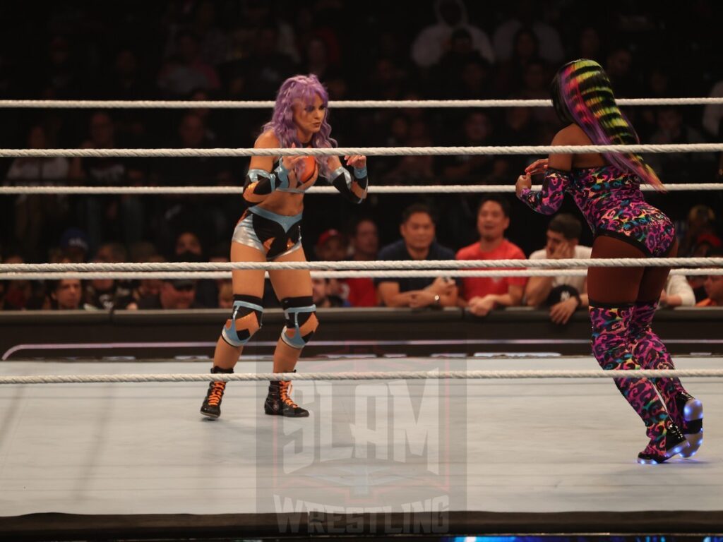 Naomi vs. Candice LeRae at WWE Smackdown on Friday, October 25, 2024, at the Barclays Center in Brooklyn, NY. Photo by George Tahinos, https://georgetahinos.smugmug.com