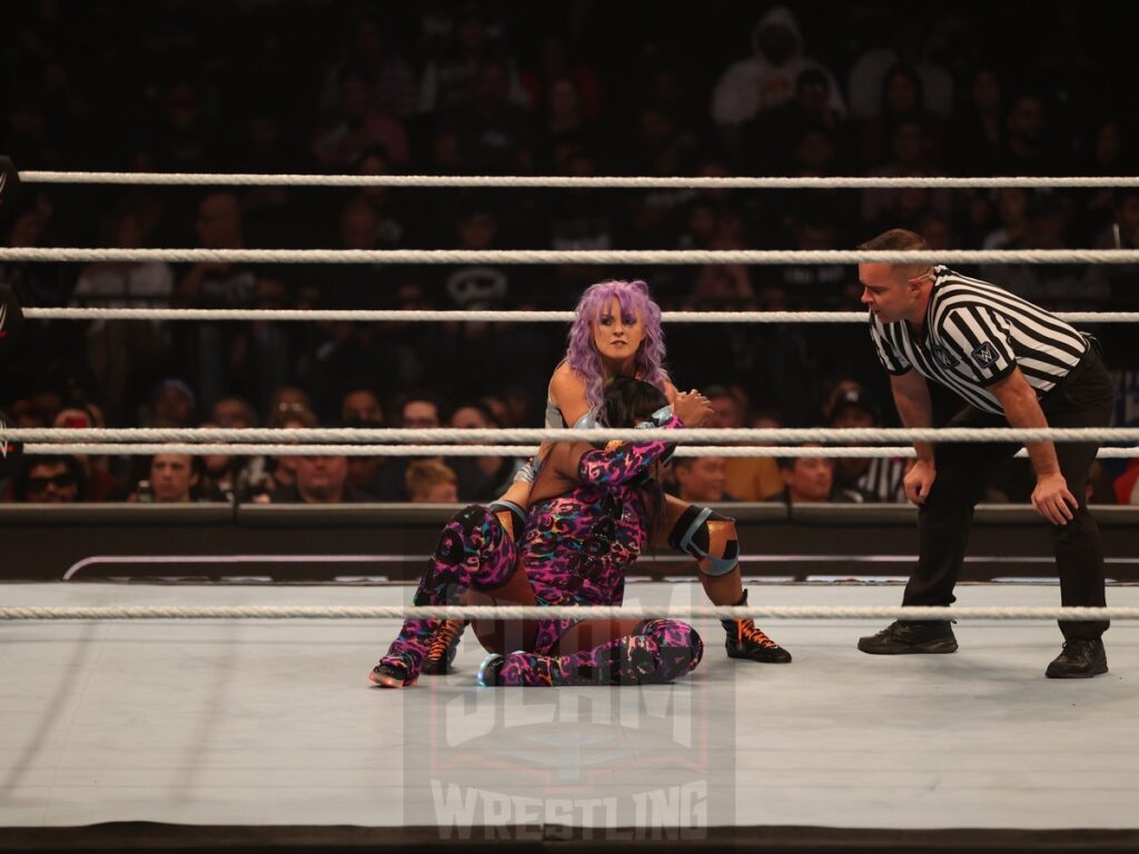 Naomi vs. Candice LeRae at WWE Smackdown on Friday, October 25, 2024, at the Barclays Center in Brooklyn, NY. Photo by George Tahinos, https://georgetahinos.smugmug.com