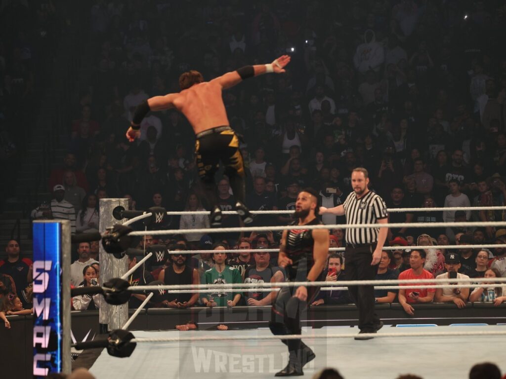 Tag Team Championship match: The Bloodline vs Motor City Machine Guns (Chris Sabin and Alex Shelley) at WWE Smackdown on Friday, October 25, 2024, at the Barclays Center in Brooklyn, NY. Photo by George Tahinos, https://georgetahinos.smugmug.com