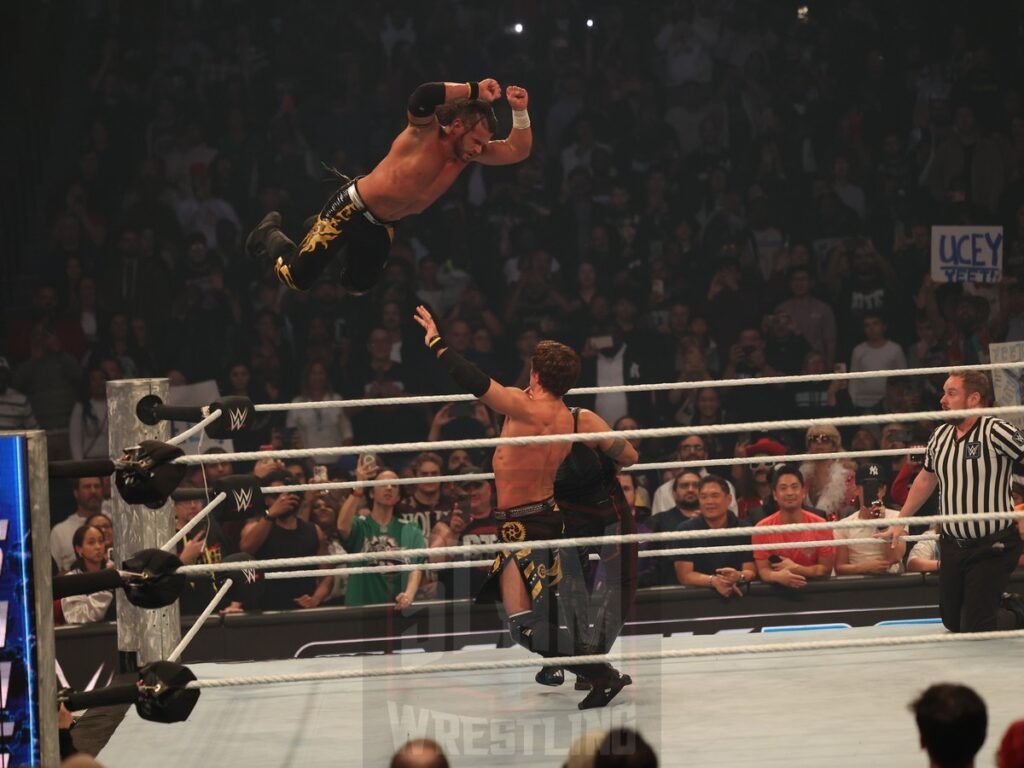 Tag Team Championship match: The Bloodline vs Motor City Machine Guns (Chris Sabin and Alex Shelley) at WWE Smackdown on Friday, October 25, 2024, at the Barclays Center in Brooklyn, NY. Photo by George Tahinos, https://georgetahinos.smugmug.com