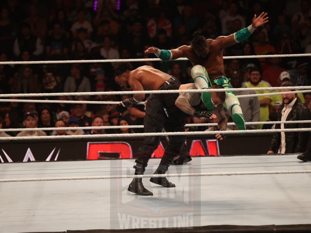 Authors of Pain vs. The New Day at WWE Monday Night Raw at the Wells Fargo Center in Philadelphia, PA, on October 21, 2024. Photo by George Tahinos, georgetahinos.smugmug.com