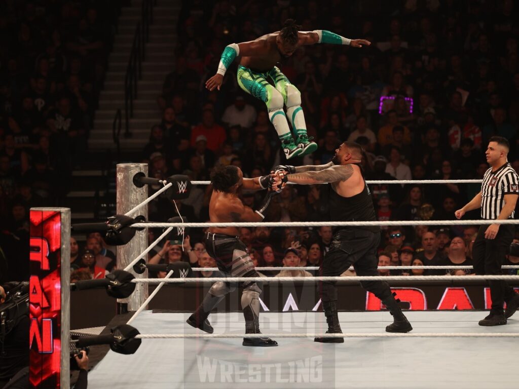 Authors of Pain vs. The New Day at WWE Monday Night Raw at the Wells Fargo Center in Philadelphia, PA, on October 21, 2024. Photo by George Tahinos, georgetahinos.smugmug.com