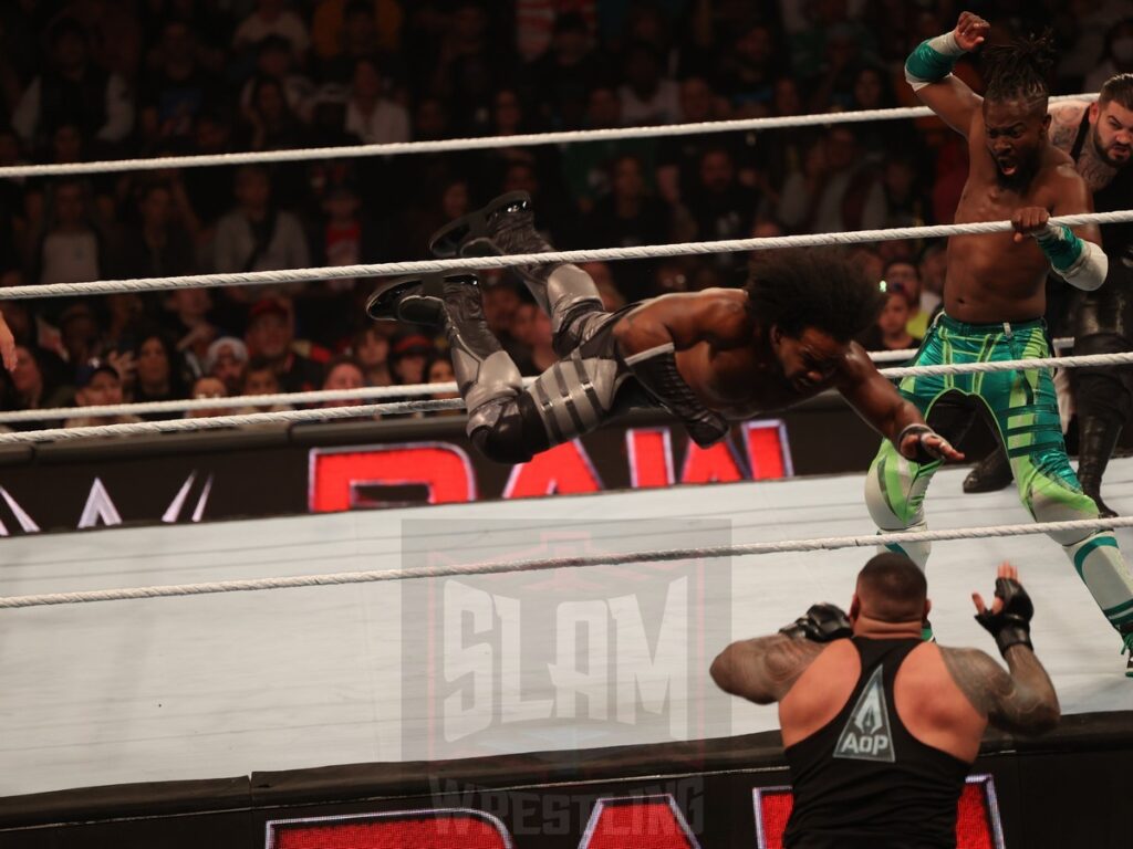 Authors of Pain vs. The New Day at WWE Monday Night Raw at the Wells Fargo Center in Philadelphia, PA, on October 21, 2024. Photo by George Tahinos, georgetahinos.smugmug.com