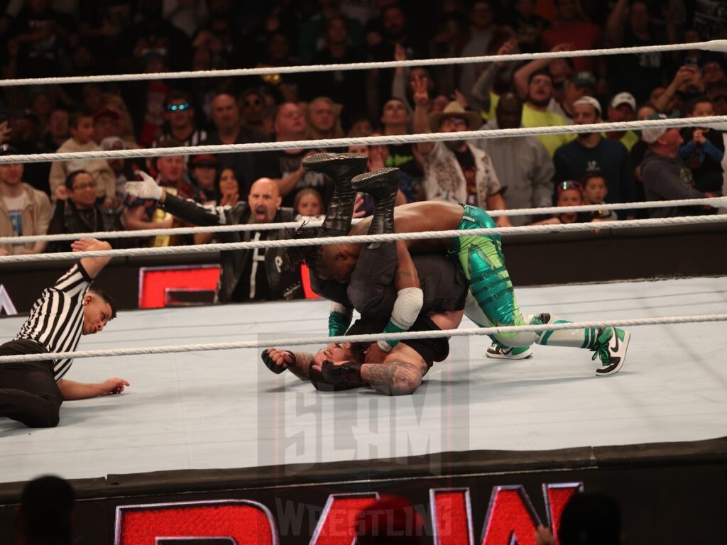 Authors of Pain vs. The New Day at WWE Monday Night Raw at the Wells Fargo Center in Philadelphia, PA, on October 21, 2024. Photo by George Tahinos, georgetahinos.smugmug.com