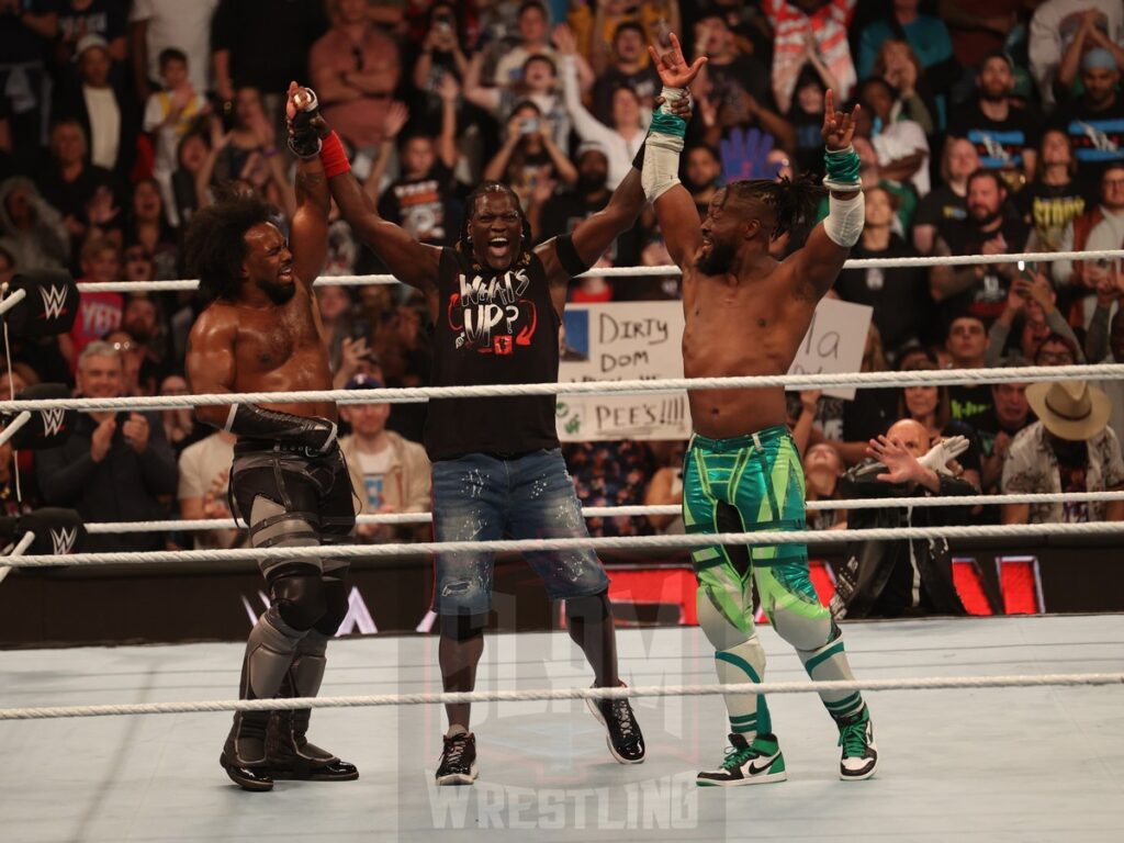 R-Truth and The New Day at WWE Monday Night Raw at the Wells Fargo Center in Philadelphia, PA, on October 21, 2024. Photo by George Tahinos, georgetahinos.smugmug.com