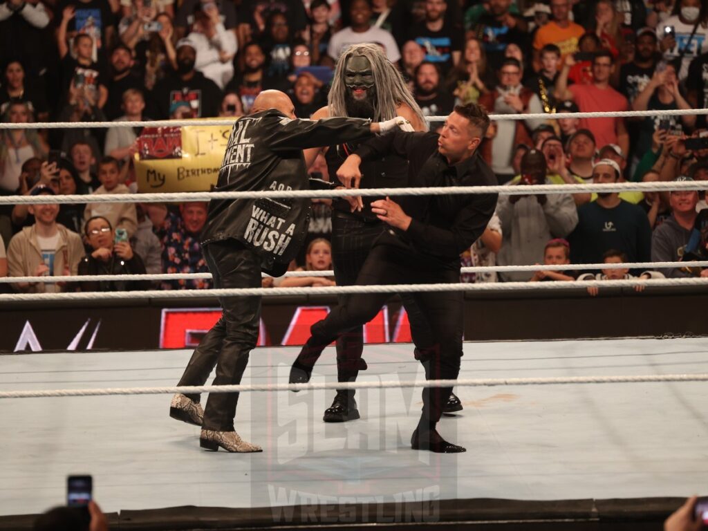 The Miz and The Final Testament battle the Wyatt Sicks at WWE Monday Night Raw at the Wells Fargo Center in Philadelphia, PA, on October 21, 2024. Photo by George Tahinos, georgetahinos.smugmug.com