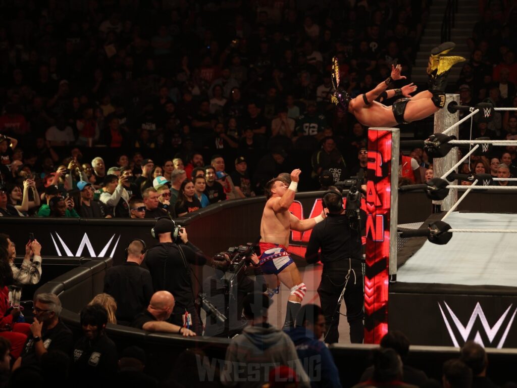 American Made vs. LWO at WWE Monday Night Raw at the Wells Fargo Center in Philadelphia, PA, on October 21, 2024. Photo by George Tahinos, georgetahinos.smugmug.com