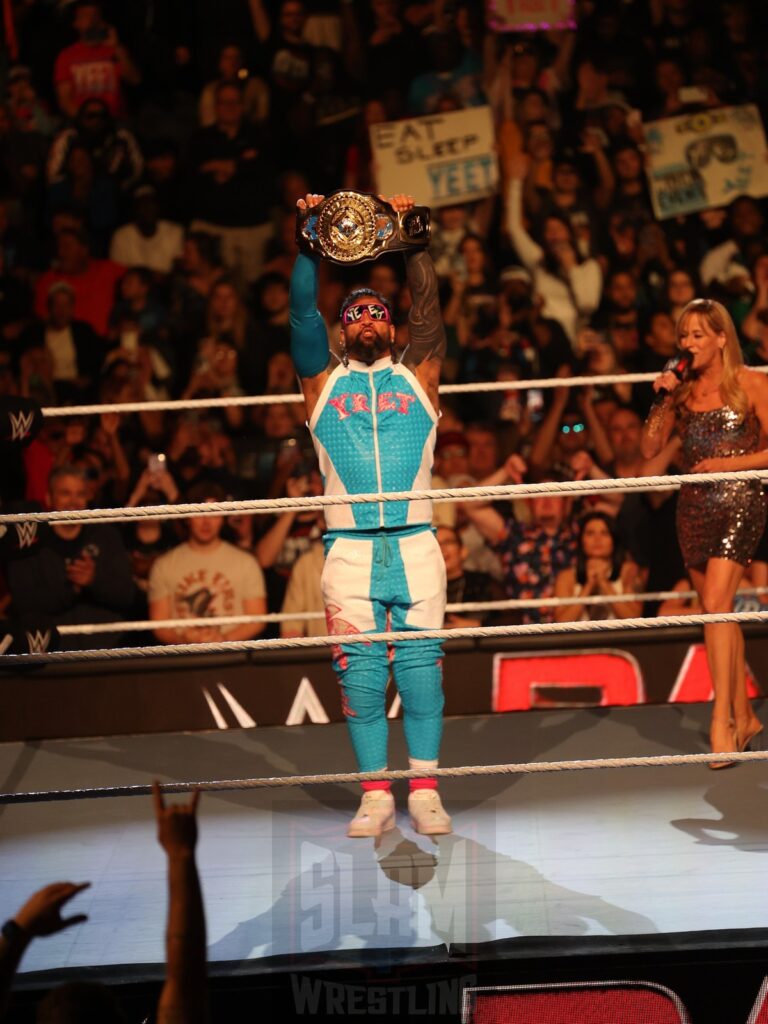 Intercontinental champion Jey Uso at WWE Monday Night Raw at the Wells Fargo Center in Philadelphia, PA, on October 21, 2024. Photo by George Tahinos, georgetahinos.smugmug.com