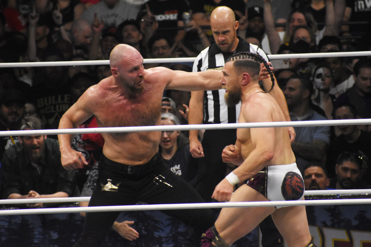 Jon Moxley versus Bryan Danielson at AEW WrestleDream at the Tacoma Dome, in Tacoma, Wash., on Saturday, October 12, 2024. Photo by Ben Lypka