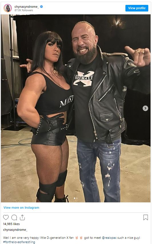 The social media post by Sean Waltman with Sarah Page.