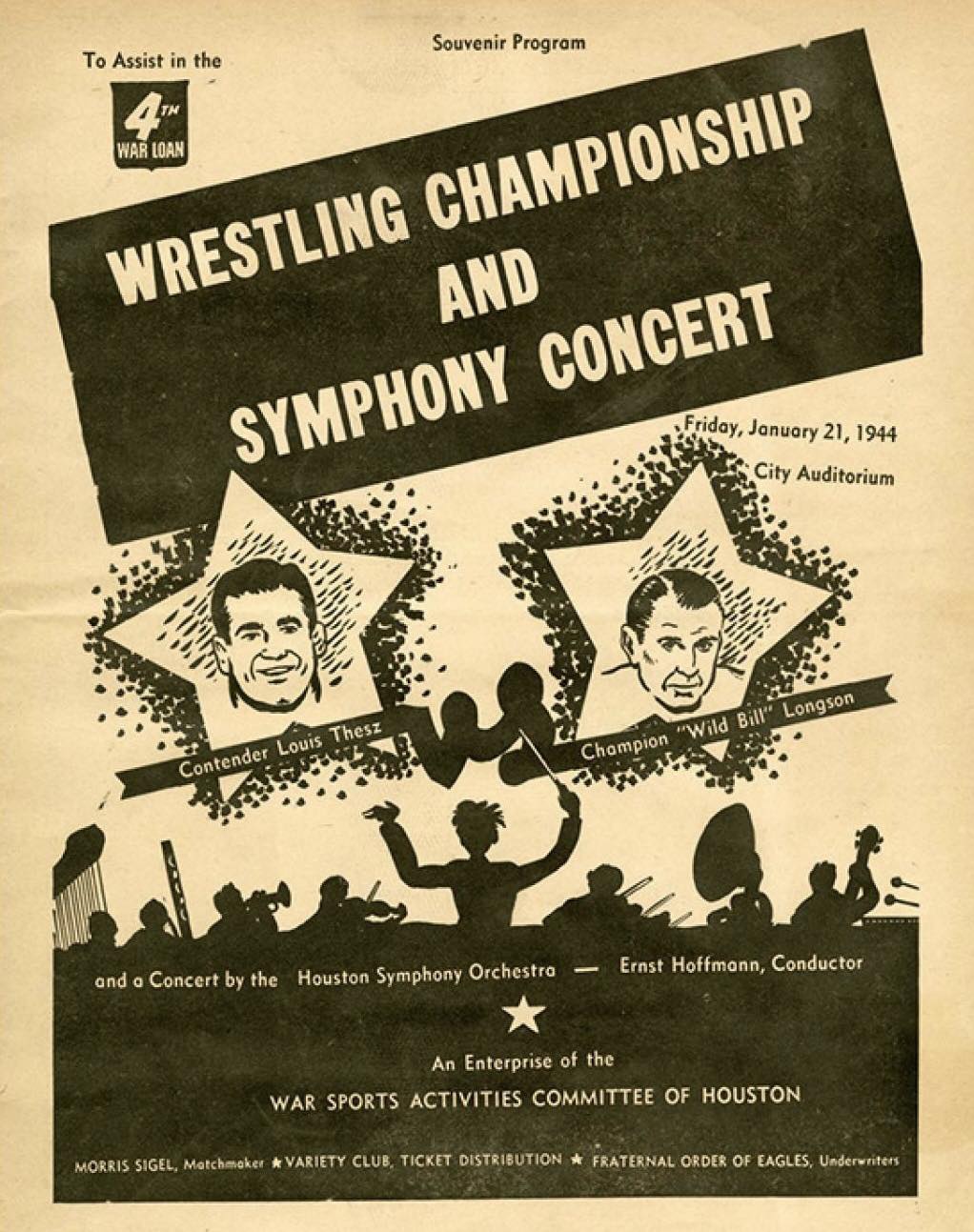 A Morris Sigel combination show with wrestling and the symphony.