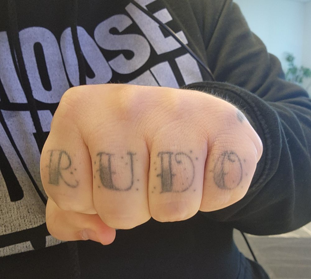 Stefan Epic's RUDO tattoo.