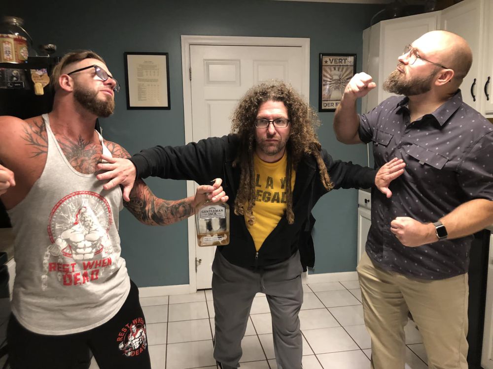 Danny Dealz stands between Crazzy Steve and Jeremiah Plunkett in October 2024. Photo by Amy Scott