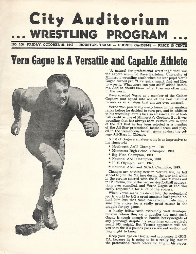 Verne Gagne in Houston in 1949.