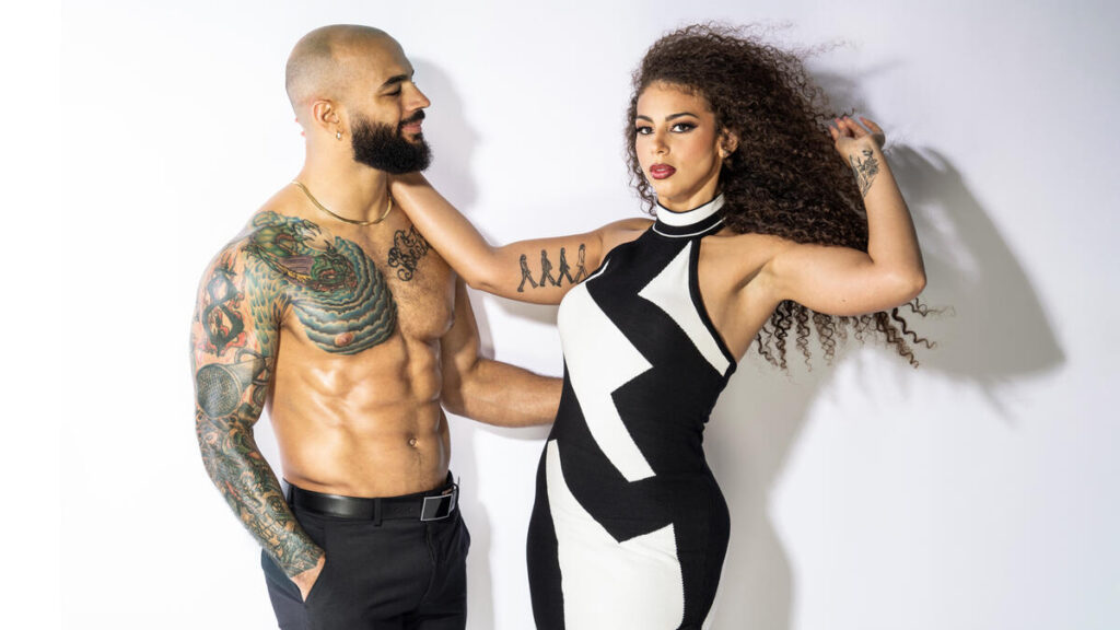 Ricochet and Samantha Irvin. WWE photo