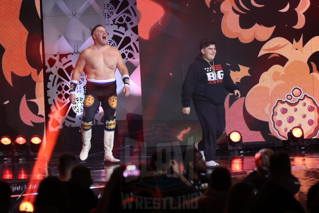 The Costco Guys, A.J. Befumo and "Big Justice" Eric Befumo at AEW Full Gear on Saturday, November 23, 2024, at the Prudential Center in Newark, NJ. Photo by George Tahinos, https://georgetahinos.smugmug.com