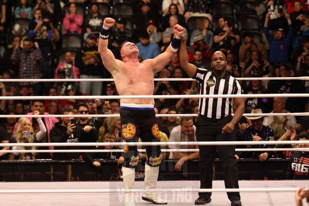 A.J. Befumo beats Q.T. Marshall at AEW Full Gear on Saturday, November 23, 2024, at the Prudential Center in Newark, NJ. Photo by George Tahinos, https://georgetahinos.smugmug.com