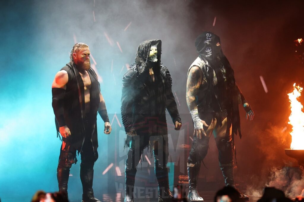 Buddy Matthews, Malakai Black and Brody King at AEW Full Gear on Saturday, November 23, 2024, at the Prudential Center in Newark, NJ. Photo by George Tahinos, https://georgetahinos.smugmug.com