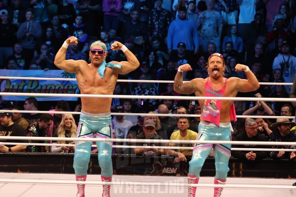 The Outrunners (Truth Magnum and Turbo Floyd) at AEW Full Gear on Saturday, November 23, 2024, at the Prudential Center in Newark, NJ. Photo by George Tahinos, https://georgetahinos.smugmug.com