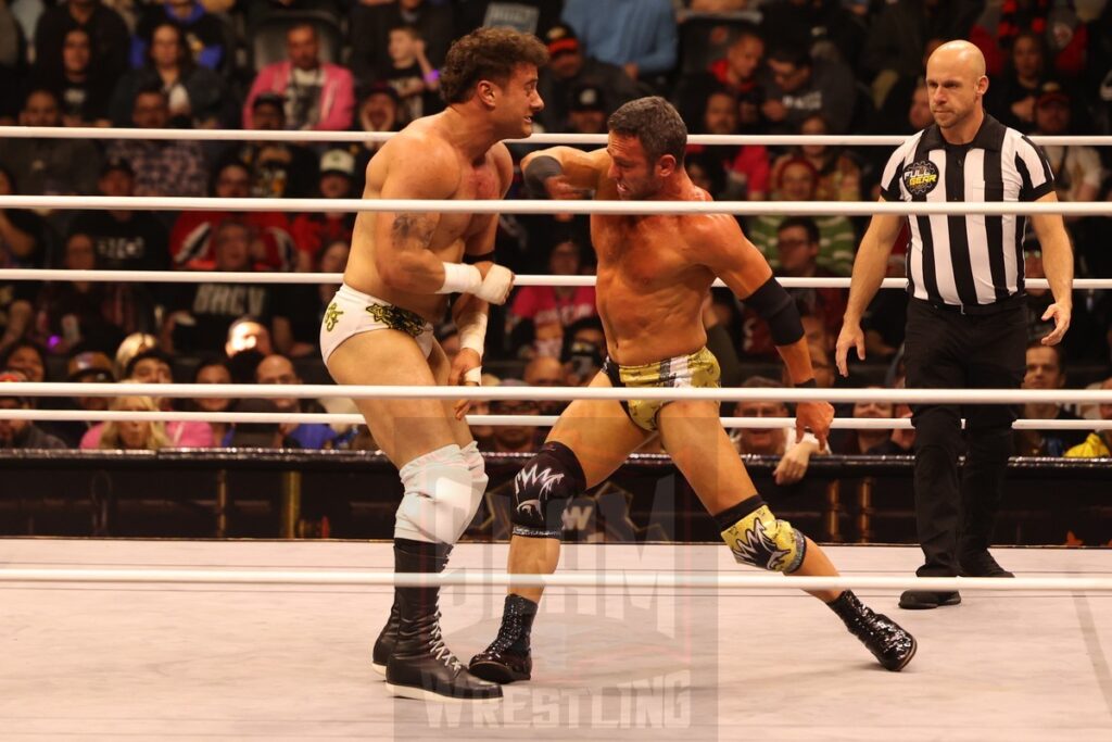 MJF vs. Roderick Strong at AEW Full Gear on Saturday, November 23, 2024, at the Prudential Center in Newark, NJ. Photo by George Tahinos, https://georgetahinos.smugmug.com