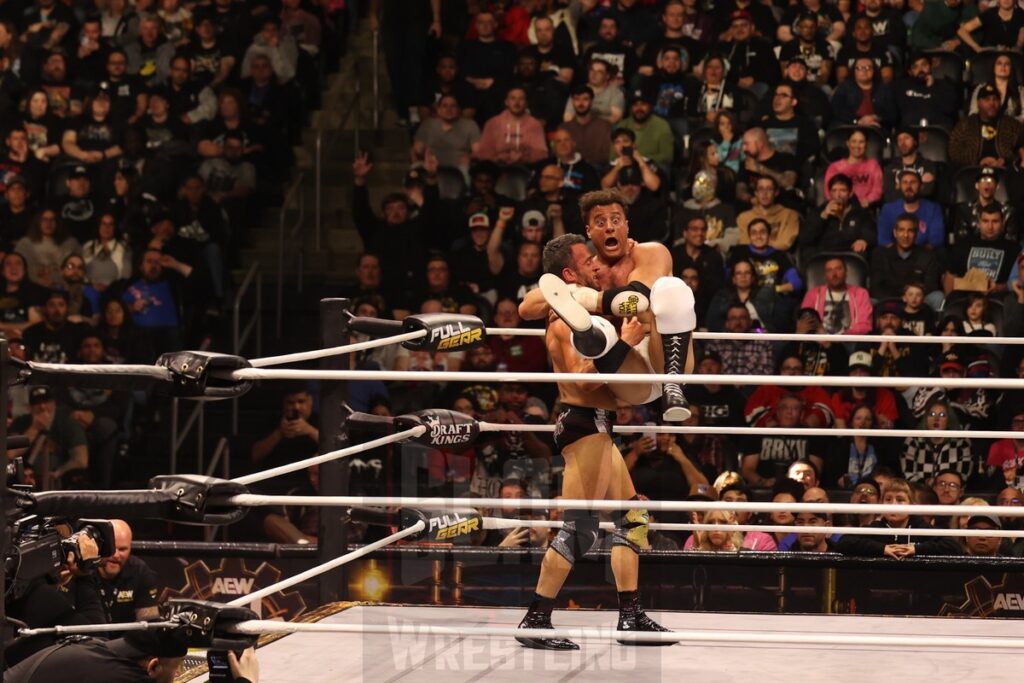 MJF vs. Roderick Strong at AEW Full Gear on Saturday, November 23, 2024, at the Prudential Center in Newark, NJ. Photo by George Tahinos, https://georgetahinos.smugmug.com