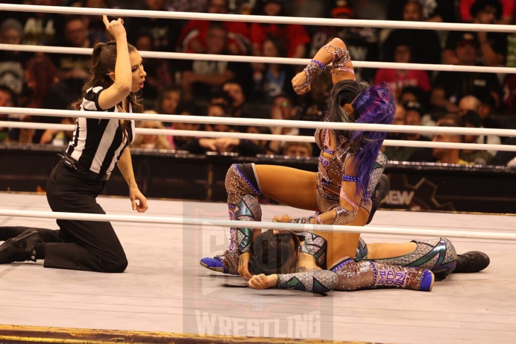 AEW TBS Women's Championship Match: Mercedes Moné (c) (with Kamille) vs. Kris Statlander at AEW Full Gear on Saturday, November 23, 2024, at the Prudential Center in Newark, NJ. Photo by George Tahinos, https://georgetahinos.smugmug.com