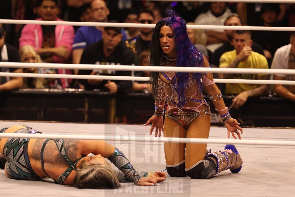 AEW TBS Women's Championship Match: Mercedes Moné (c) (with Kamille) vs. Kris Statlander at AEW Full Gear on Saturday, November 23, 2024, at the Prudential Center in Newark, NJ. Photo by George Tahinos, https://georgetahinos.smugmug.com