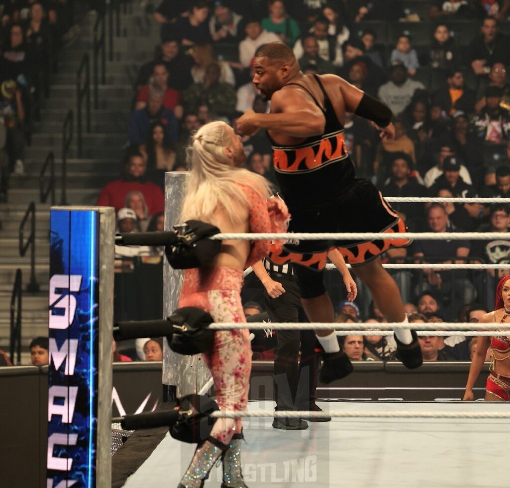 Street Profits vs Pretty Deadly at WWE Smackdown on Friday, November 1, 2024 (taped October 25, 2024), at the Barclays Center in Brooklyn, NY. Photo by George Tahinos, https://georgetahinos.smugmug.com