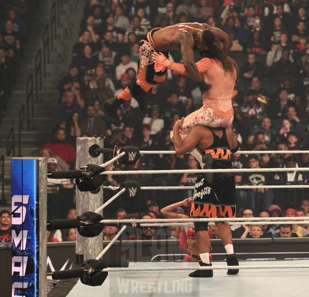 Street Profits vs Pretty Deadly at WWE Smackdown on Friday, November 1, 2024 (taped October 25, 2024), at the Barclays Center in Brooklyn, NY. Photo by George Tahinos, https://georgetahinos.smugmug.com