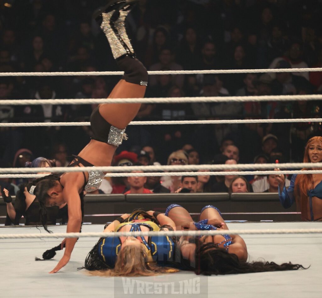 Iyo Sky vs Bianca Belair vs Lash Legend vs Piper Niven at WWE Smackdown on Friday, November 1, 2024 (taped October 25, 2024), at the Barclays Center in Brooklyn, NY. Photo by George Tahinos, https://georgetahinos.smugmug.com