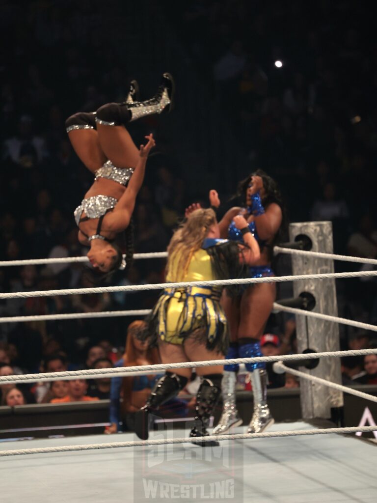 Iyo Sky vs Bianca Belair vs Lash Legend vs Piper Niven at WWE Smackdown on Friday, November 1, 2024 (taped October 25, 2024), at the Barclays Center in Brooklyn, NY. Photo by George Tahinos, https://georgetahinos.smugmug.com