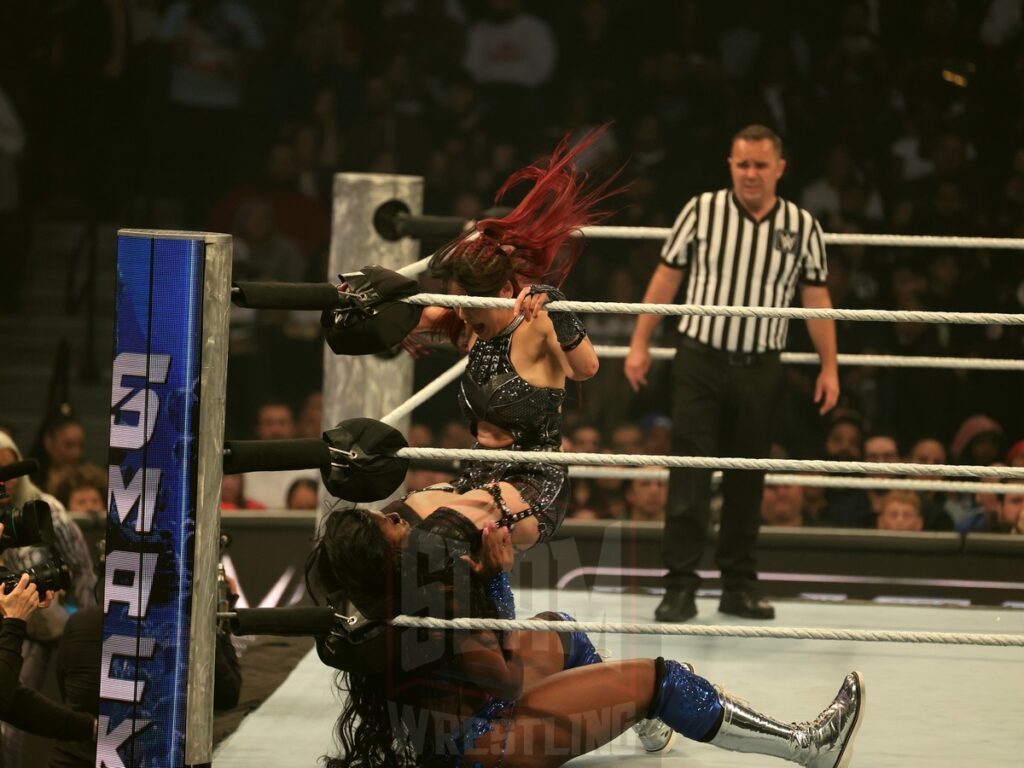 Iyo Sky vs Bianca Belair vs Lash Legend vs Piper Niven at WWE Smackdown on Friday, November 1, 2024 (taped October 25, 2024), at the Barclays Center in Brooklyn, NY. Photo by George Tahinos, https://georgetahinos.smugmug.com